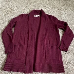 Burgundy Cardigan from Loft